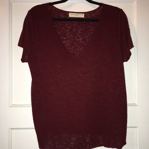Project Social T Textured-Knit V-Neck Tee